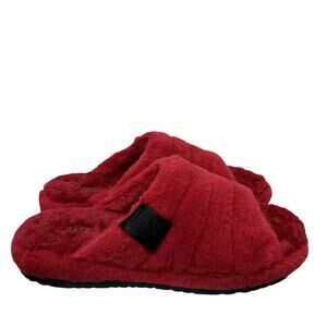 UGG Mens Fluff You Sherling Slippers US 10 EU 43 Samba Red Cozy Lounge NWOB